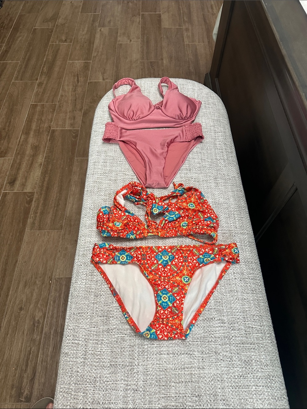 Giani Bernini Pink One-Piece & Red Patterned Two-Piece Swim Set